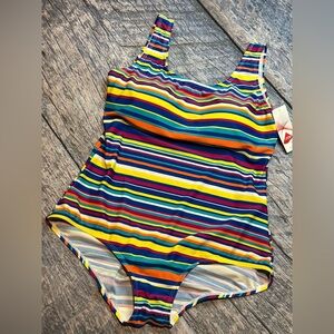 Blair Lyrica striped one piece swimsuit, Size 14, NWT